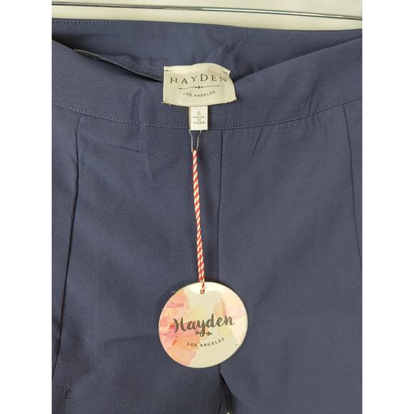 Hayden Los Angeles NWT Navy Flat Front Side Zip Shorts With Pockets Size Small - Picture 3 of 6